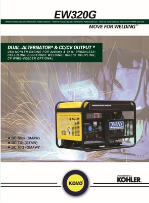 Moteur CC KOVO EW320G Générateur de soudage à l'essence pour le Groupe Autonome De Soudage