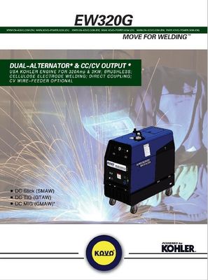 La machine de soudage KOVO GASOLINE EW320G R pour la production d'électricité Durable 930*620*640MM